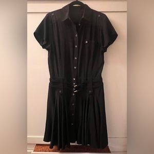 Black Silk Dolce Gabbana Short Swingy Dress 44 Euc